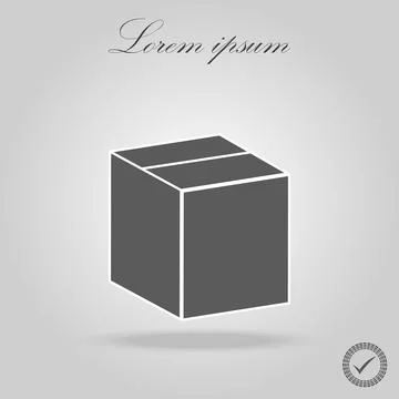Box, Package, Parcel Isolated Flat Web Mobile Icon Vector Sign Symbol Button  Stock Illustration