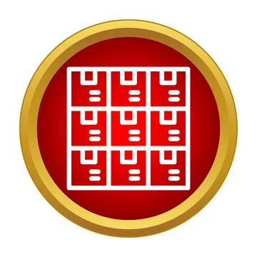 Box packages stacked for warehouse storage icon Stock Illustration