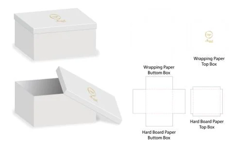 Box packaging die cut template design. 3d mock-up Vector illustration. Stock Illustration