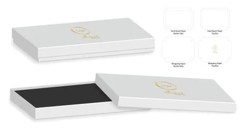 Box packaging die cut template design. 3d mock-up Stock Illustration