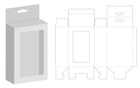 Box packaging die cut template 3D mockup Stock Illustration