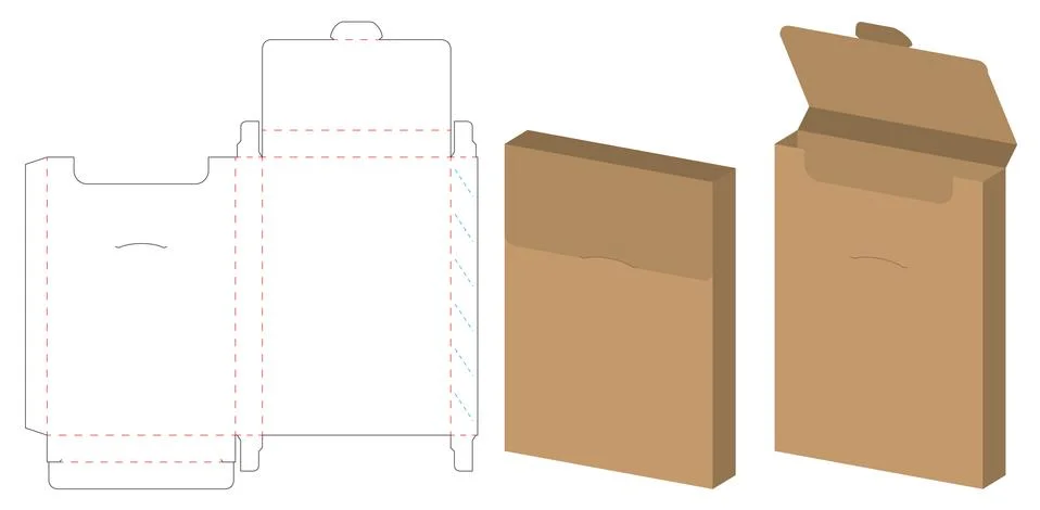 Box packaging die cut template design. 3d mock-up Illustrazione stock