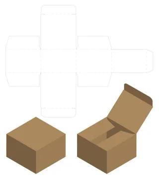 Box packaging die cut template design. 3d mock-up Stock Illustration