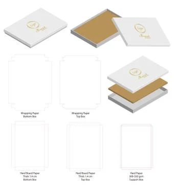 Box packaging die cut template design. 3d mock-up Stock Illustration