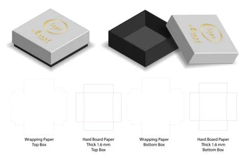 Box packaging die cut template design. 3d mock-up Stock Illustration