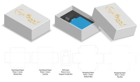 Box packaging die cut template 3d mock-up Stock Illustration