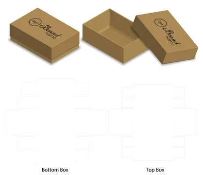 Box packaging die cut template design. 3d mock-up Stock Illustration