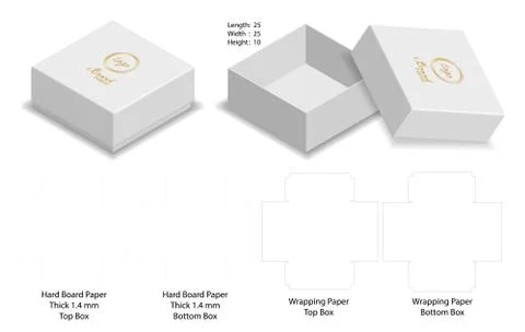 Box packaging die cut template design. 3d mock-up Stock Illustration