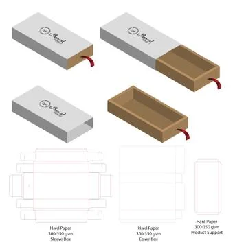 Box packaging die cut template design. 3d mock-up Stock Illustration