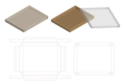 Box packaging die cut template design. 3d mock-up Stock Illustration