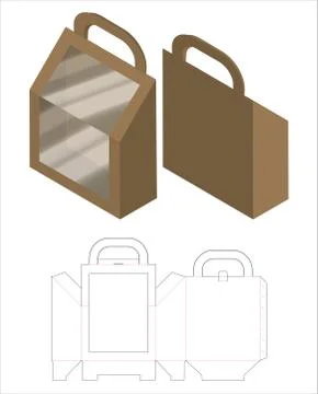Box packaging die cut template design. 3d mock-up Stock Illustration