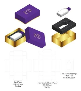 Box packaging die cut template design. 3d mock-up Stock Illustration