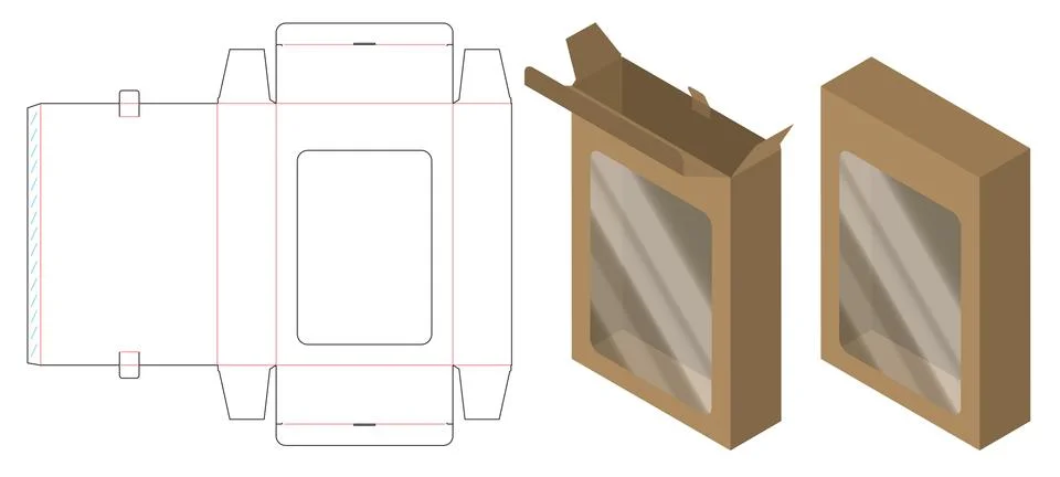 Box packaging die cut template design. 3d mock-up Stock Illustration
