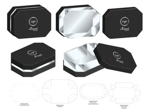 Box packaging die cut template design. 3d mock-up Stock Illustration