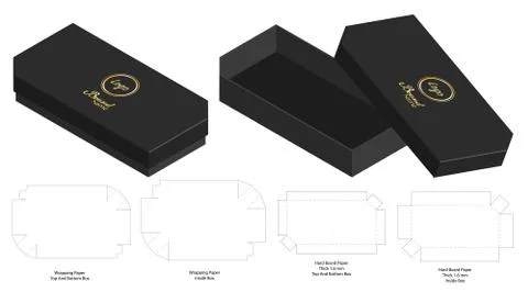 Box packaging die cut template design. 3d mock-up Stock Illustration
