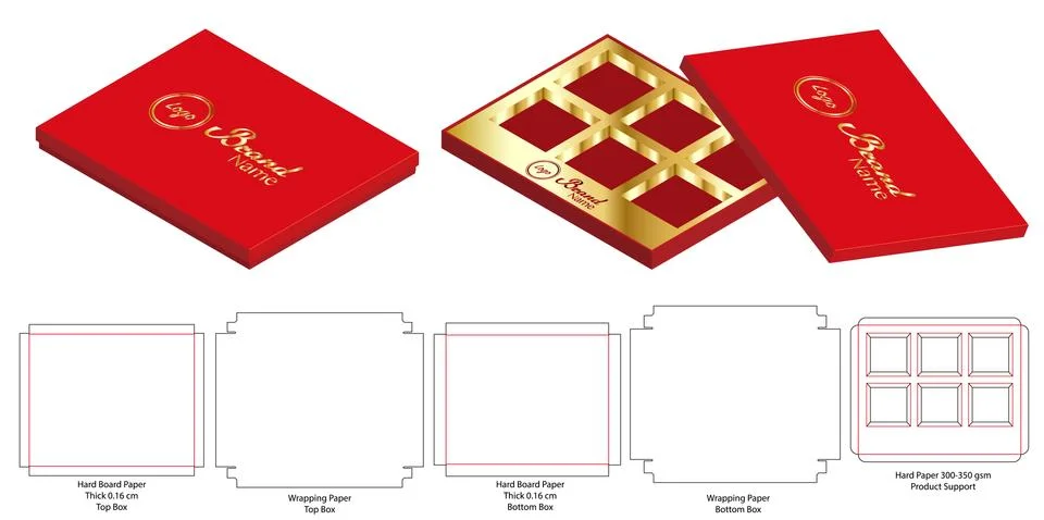 Box packaging die cut template design. 3d mock-up Stock Illustration
