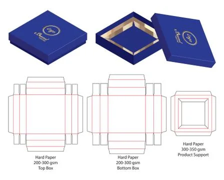 Box packaging die cut template design. 3d mock-up Stock Illustration