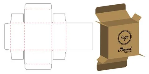 Box packaging die cut template design. 3d mock-up Stock Illustration