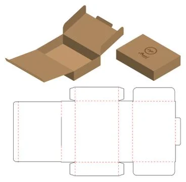 Box packaging die cut template design. 3d mock-up Stock Illustration