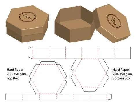 Box packaging die cut template design. 3d mock-up Stock Illustration