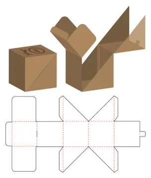 Box packaging die cut template design. 3d mock-up Stock Illustration