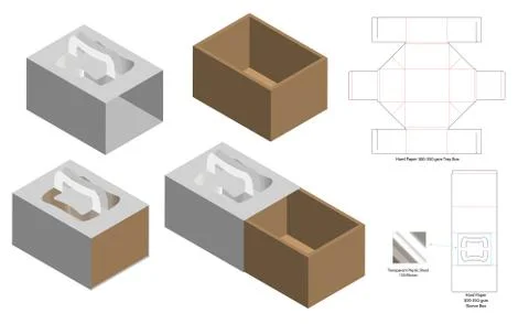 Box packaging die cut template design. 3d mock-up Stock Illustration