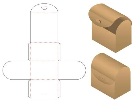 Box packaging die cut template design. 3d mock-up Stock Illustration