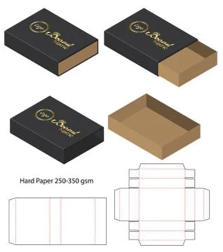 Box packaging die cut template design. 3d mock-up Stock Illustration