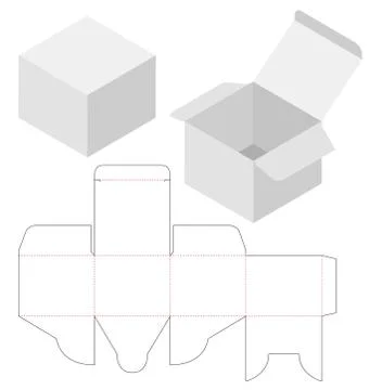 Box packaging die cut template design. 3d mock-up Stock Illustration