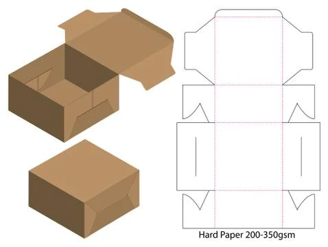 Box packaging die cut template design. 3d mock-up Stock Illustration