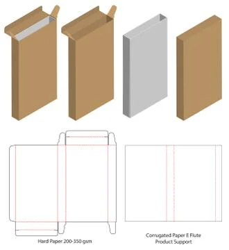 Box packaging die cut template design. 3d mock-up Stock Illustration