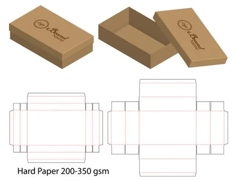 Box packaging die cut template design. 3d mock-up Stock Illustration