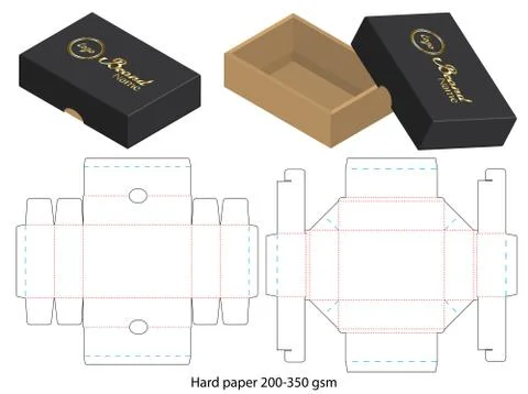 Box packaging die cut template design. 3d mock-up Stock Illustration
