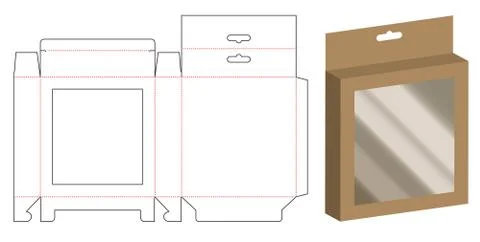Box packaging die cut template design. 3d mock-up Stock Illustration