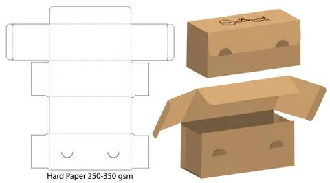 Box packaging die cut template design. 3d mock-up Illustrazione stock