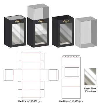 Box packaging die cut template design. 3d mock-up Stock Illustration