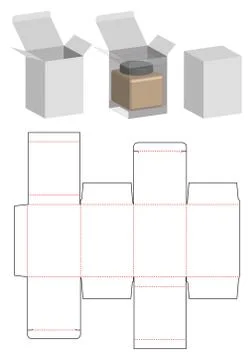 Box packaging die cut template design. 3d mock-up Stock Illustration