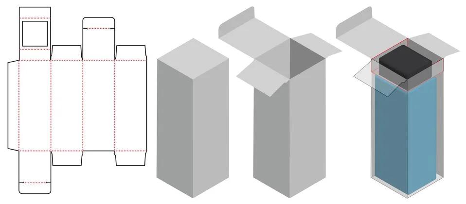 Box packaging die cut template design. 3d mock-up Stock Illustration