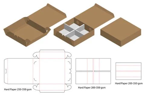 Box packaging die cut template design. 3d mock-up Stock Illustration
