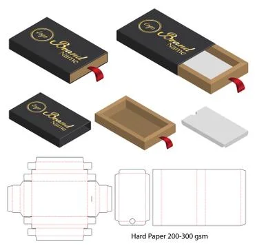 Box packaging die cut template design. 3d mock-up Stock Illustration
