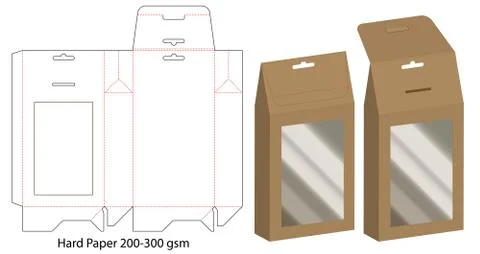 Box packaging die cut template design. 3d mock-up Stock Illustration