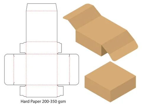 Box packaging die cut template design. 3d mock-up Stock Illustration