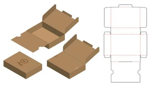 Box packaging die cut template design. 3d mock-up Stock Illustration