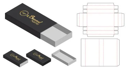 Box packaging die cut template design. 3d mock-up Stock Illustration