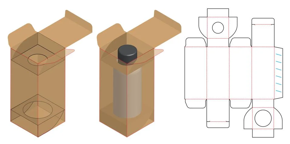 Box packaging die cut template design. 3d mock-up Stock Illustration