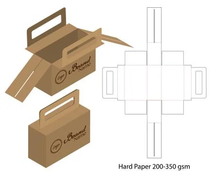 Box packaging die cut template design. 3d mock-up Stock Illustration