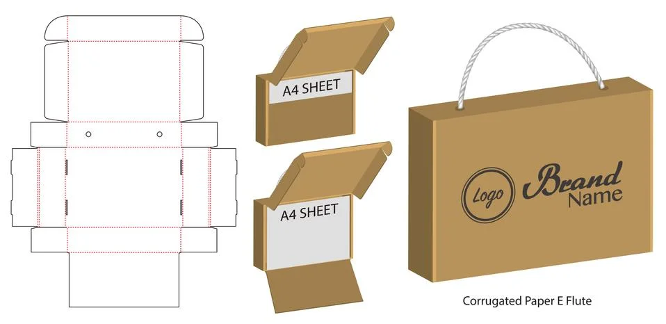 Box packaging die cut template design. 3d mock-up Stock Illustration