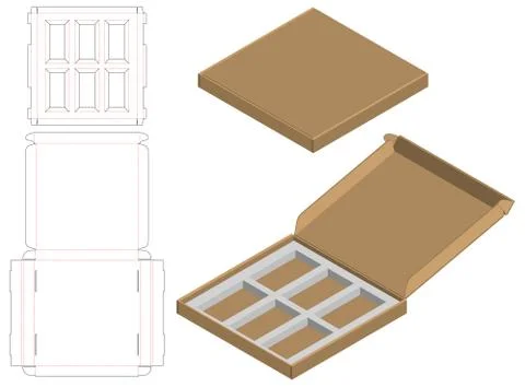 Box packaging die cut template design. 3d mock-up Stock Illustration