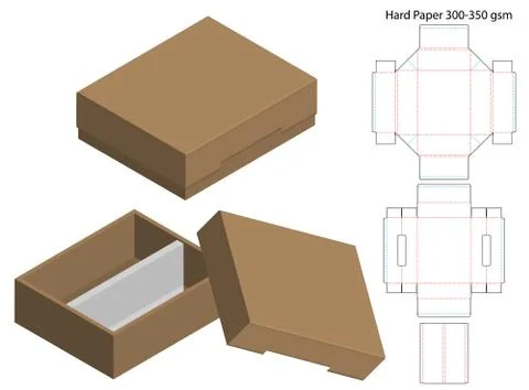 Box packaging die cut template design. 3d mock-up Stock Illustration