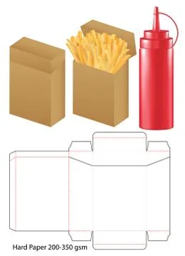Box packaging die cut template design. 3d mock-up Stock Illustration